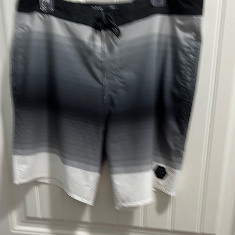 No Boundaries Black and Gray Board Shorts Gradient Design
